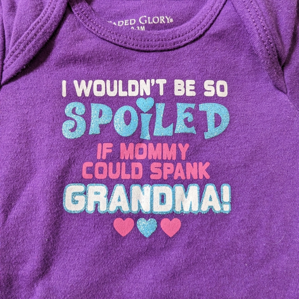 Baby Bodysuit One-Piece Wouldn't be Spoiled if Mommy could Spank Grandma * New